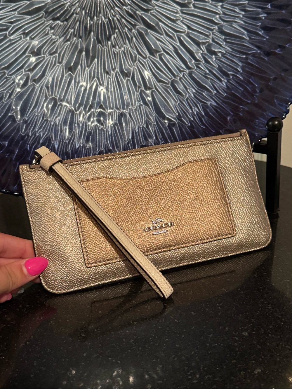 Coach Metallic Gold Wristlet Clutch/Wallet
